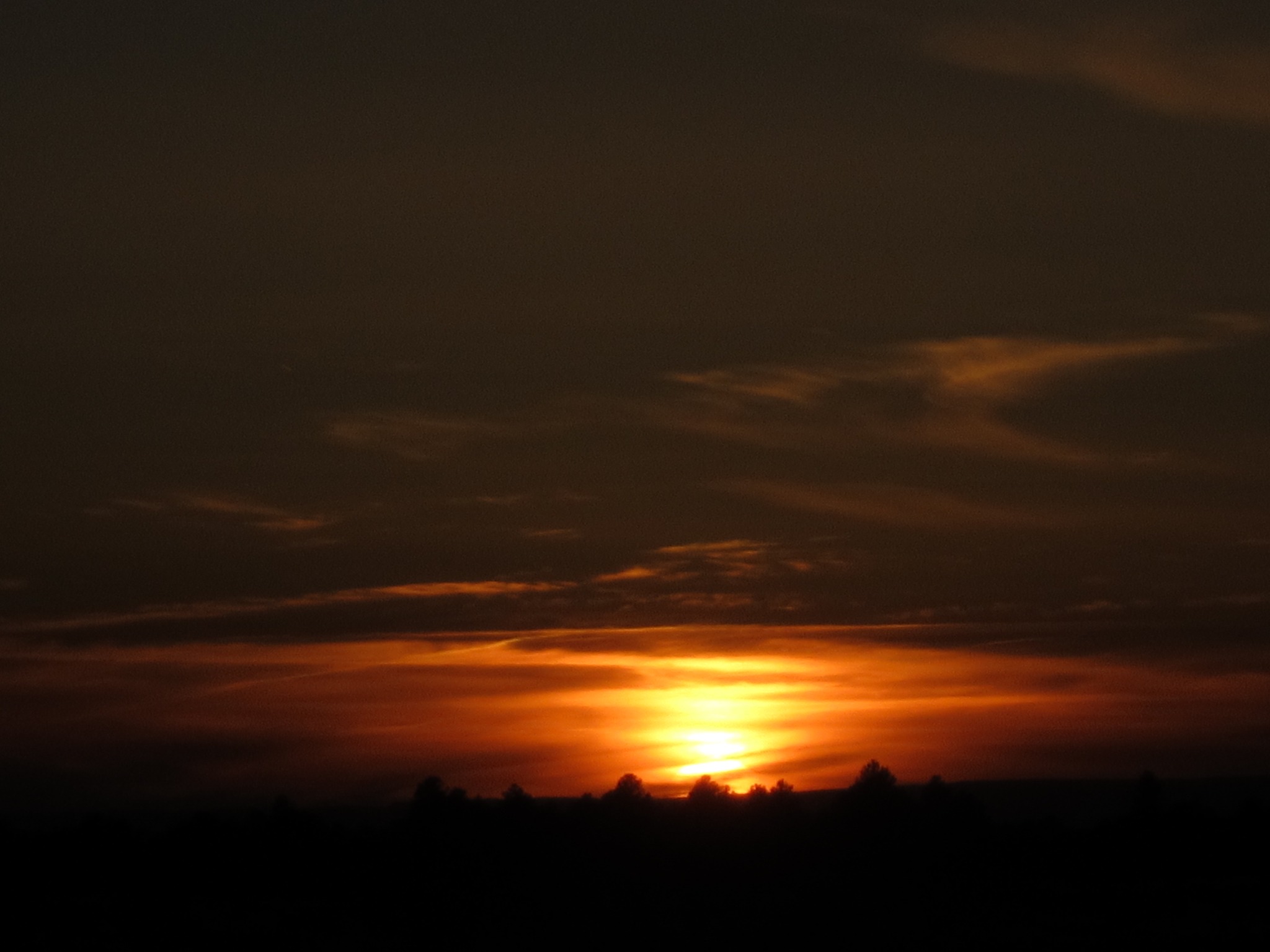 Silhouette of mountains at Sunset